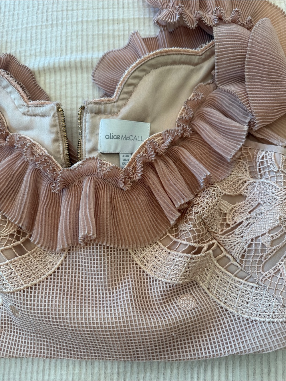 Alice McCall ‘Signed Sealed’ Ruffle Lace Top in Blush - Picture 8 of 11